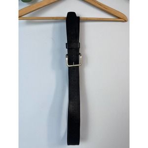 Black Soft Leather Cutout Design Belt Size 40